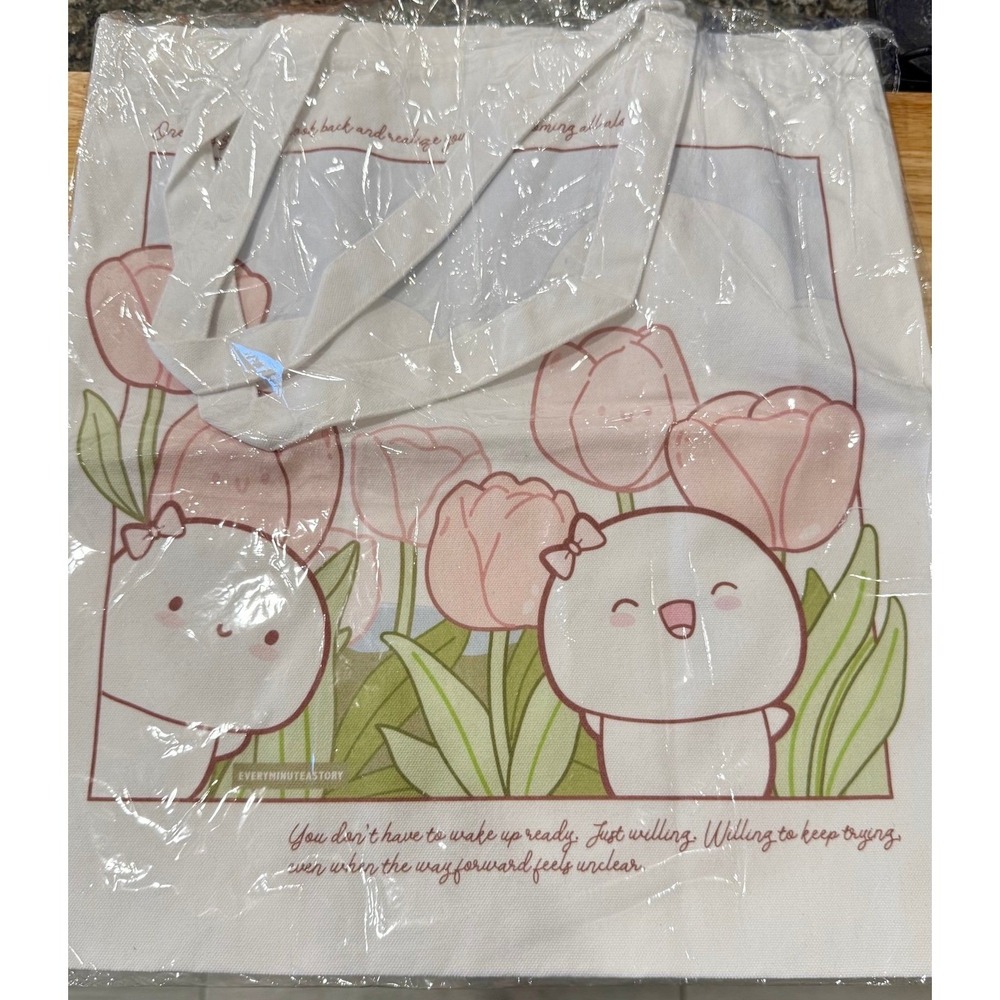 New EMAS Tiptoe Through the Tulips Beanie Cotton Canvas Tote Bag Every Minute